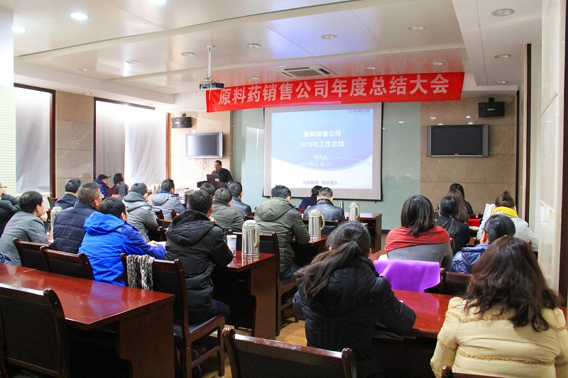 质料药销售公司召开2015年度总结大会-佰福国际药业